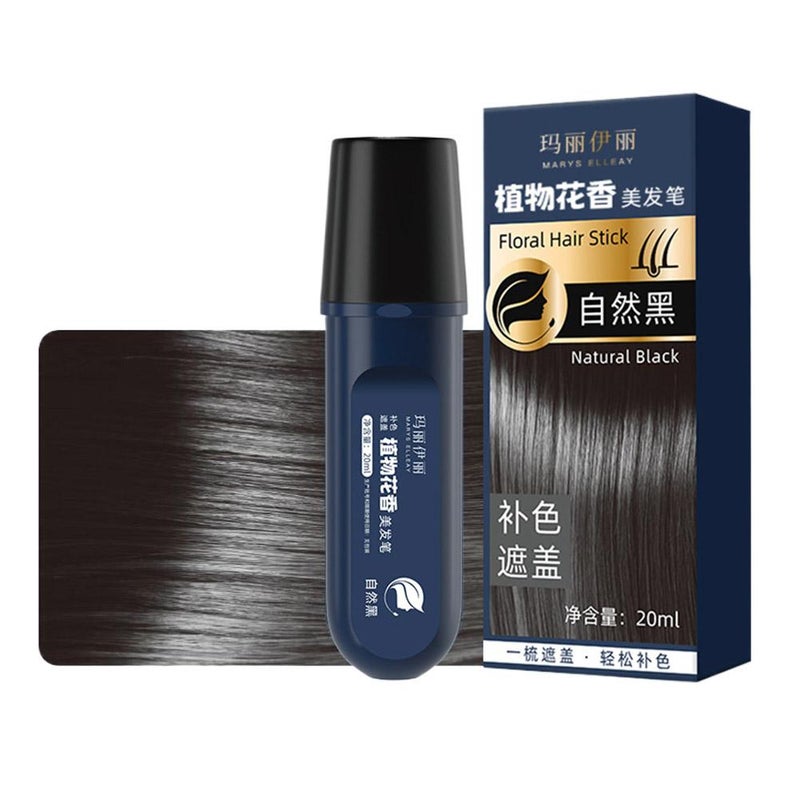 Plant-scented hair styling pen, quick cover-up for gray hair, touch-up, disposable temporary hair styling stick, waterproof and sweatproof.